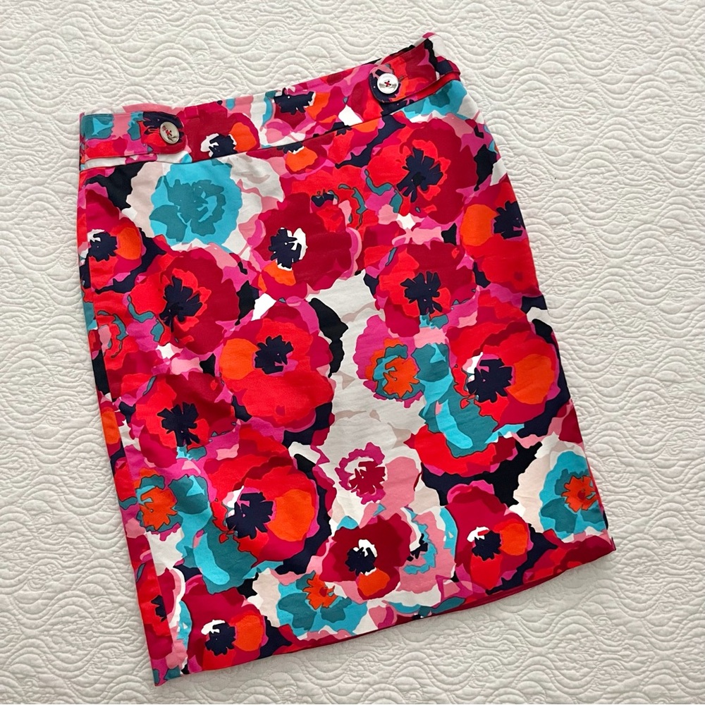 Rafaella Skirt Size 10 Midi Straight Colorful Floral and Belle Amie Shirt PM - Picture 2 of 16